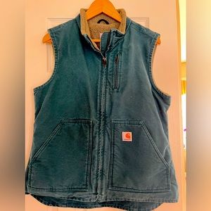 Carhartt Women's Washed Duck Sherpa-Lined Mock Neck Vest